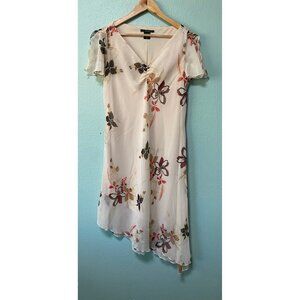 Y2K‎ Inspired FLP Women's Cream Floral Midi Flutter Sleeve Dress Size 16
